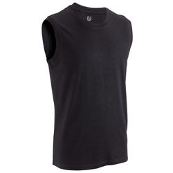 Débardeur en coton biologique gym douce yoga pilates, homme, noir