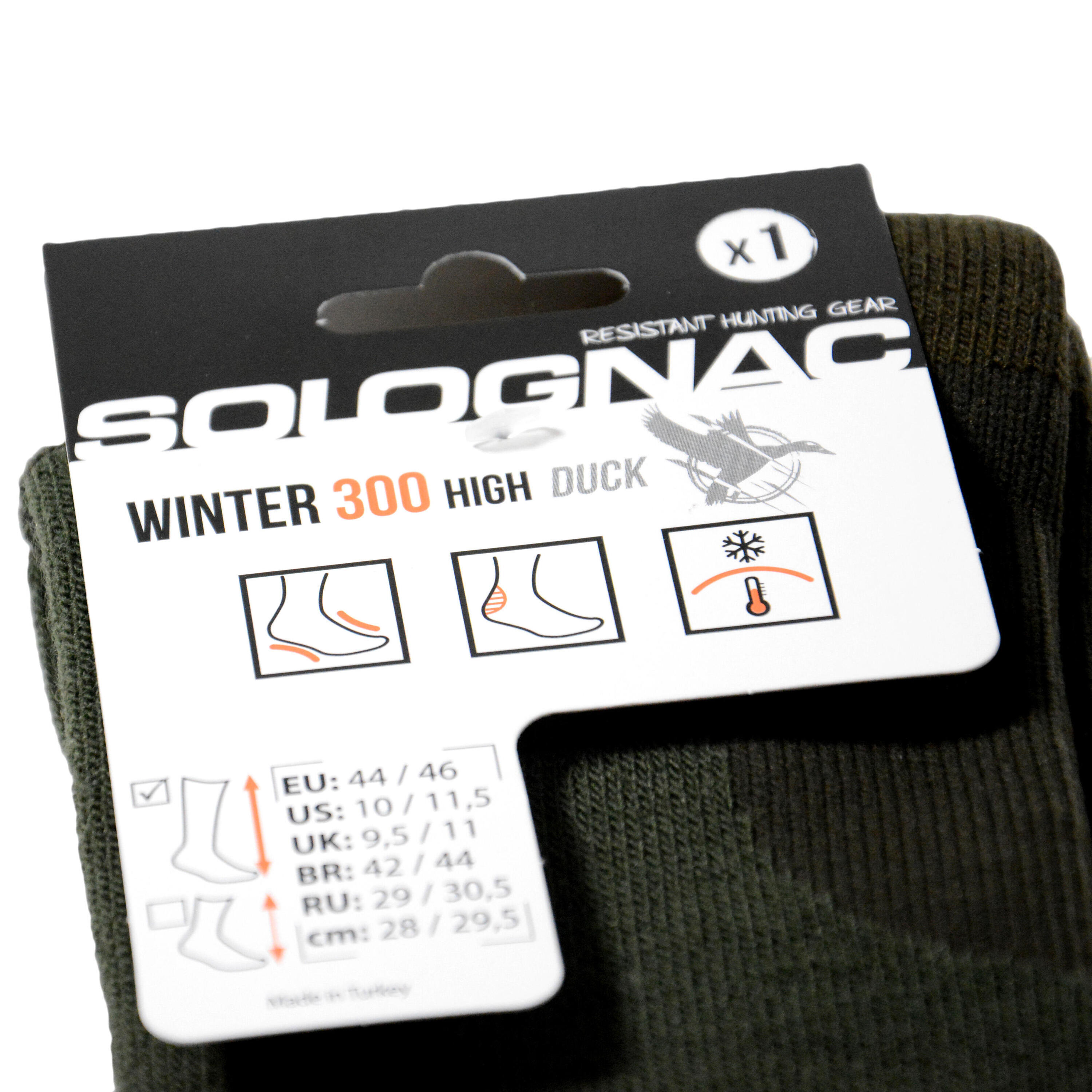 Winter high hunting sock - duck green 11/11