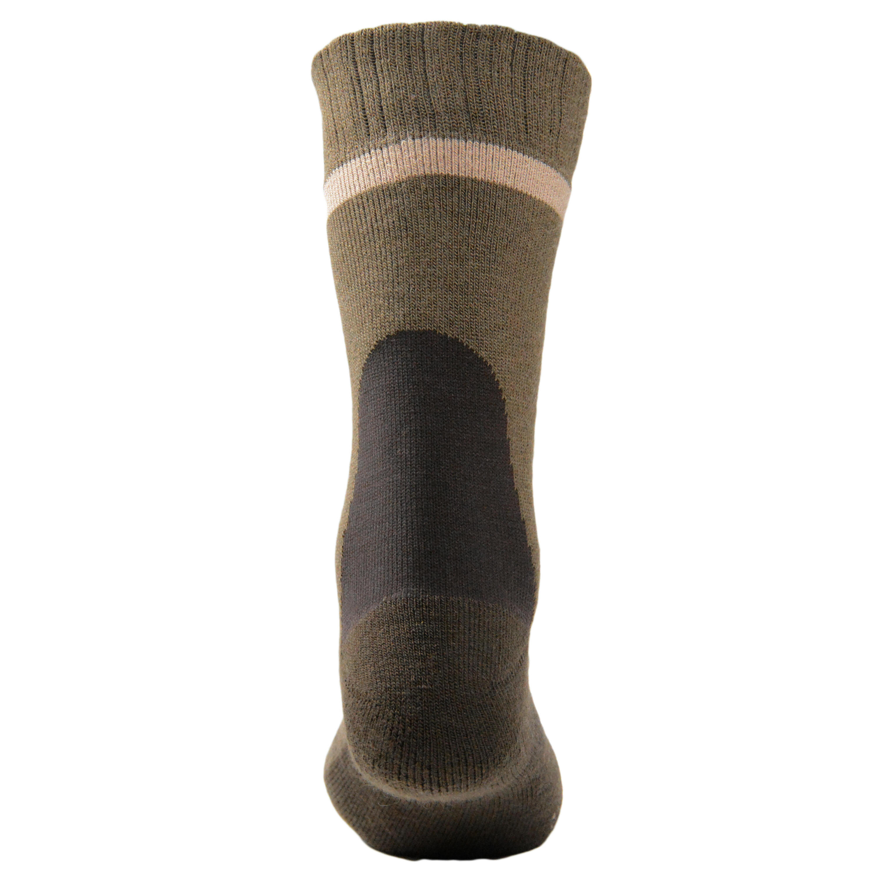 Winter mid warm hunting socks x2 brown 13/19