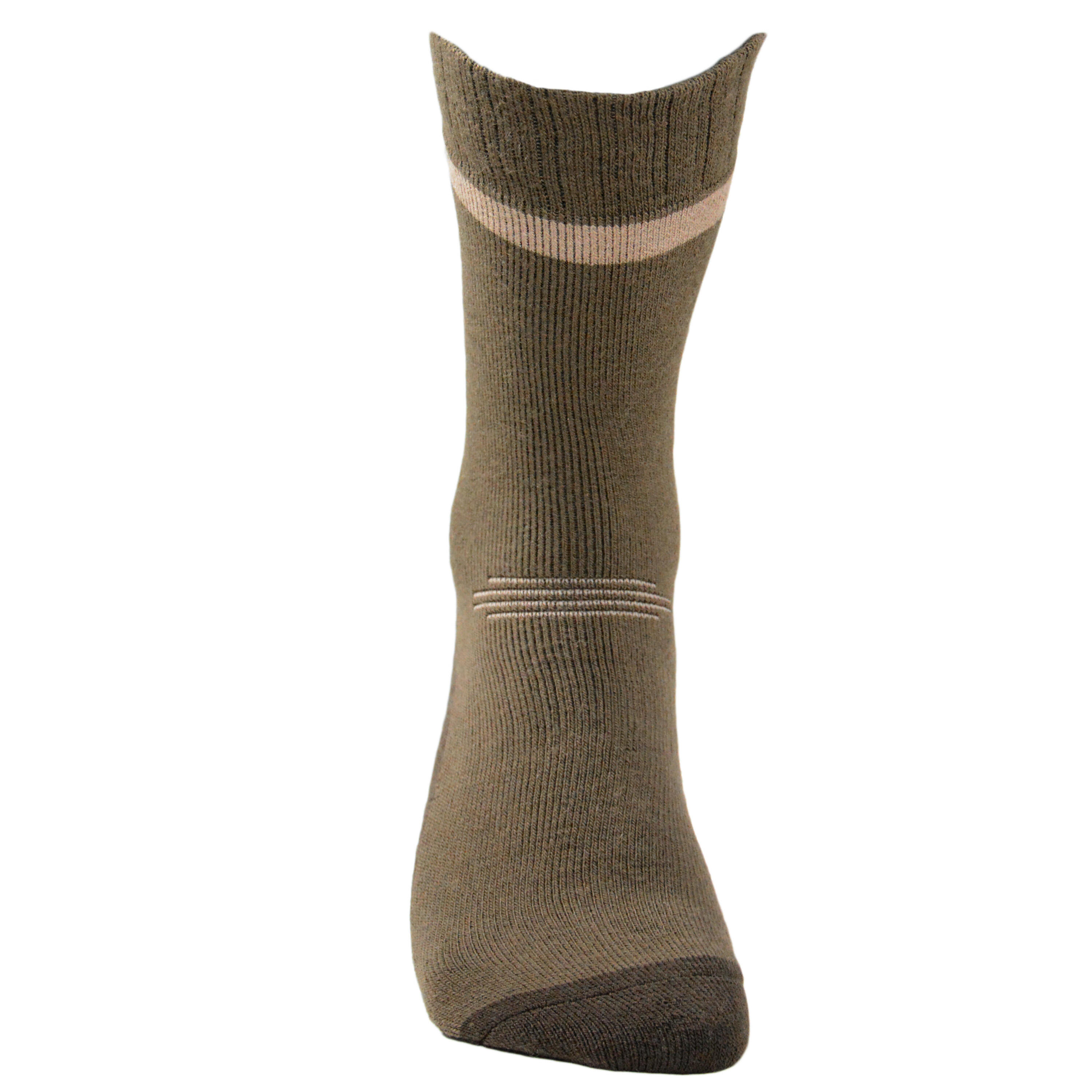 Winter mid warm hunting socks x2 brown 14/19