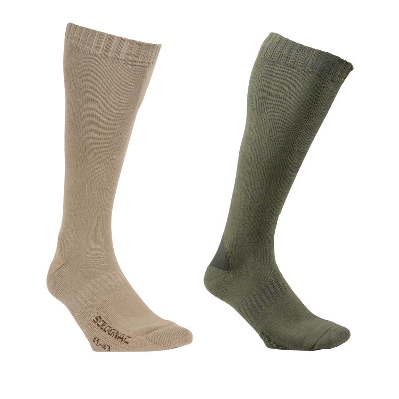 Calcetines largos caza Allseason x 2 beige Calcetines largos caza Allseason x 2 beige