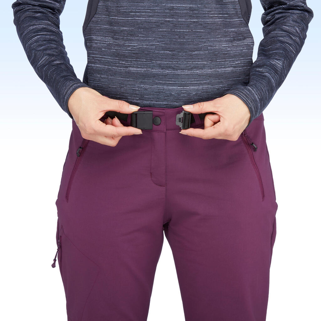 Softshellhose Damen wasserabweisend Stretch Winterwandern - SH500 X-Warm schwarz