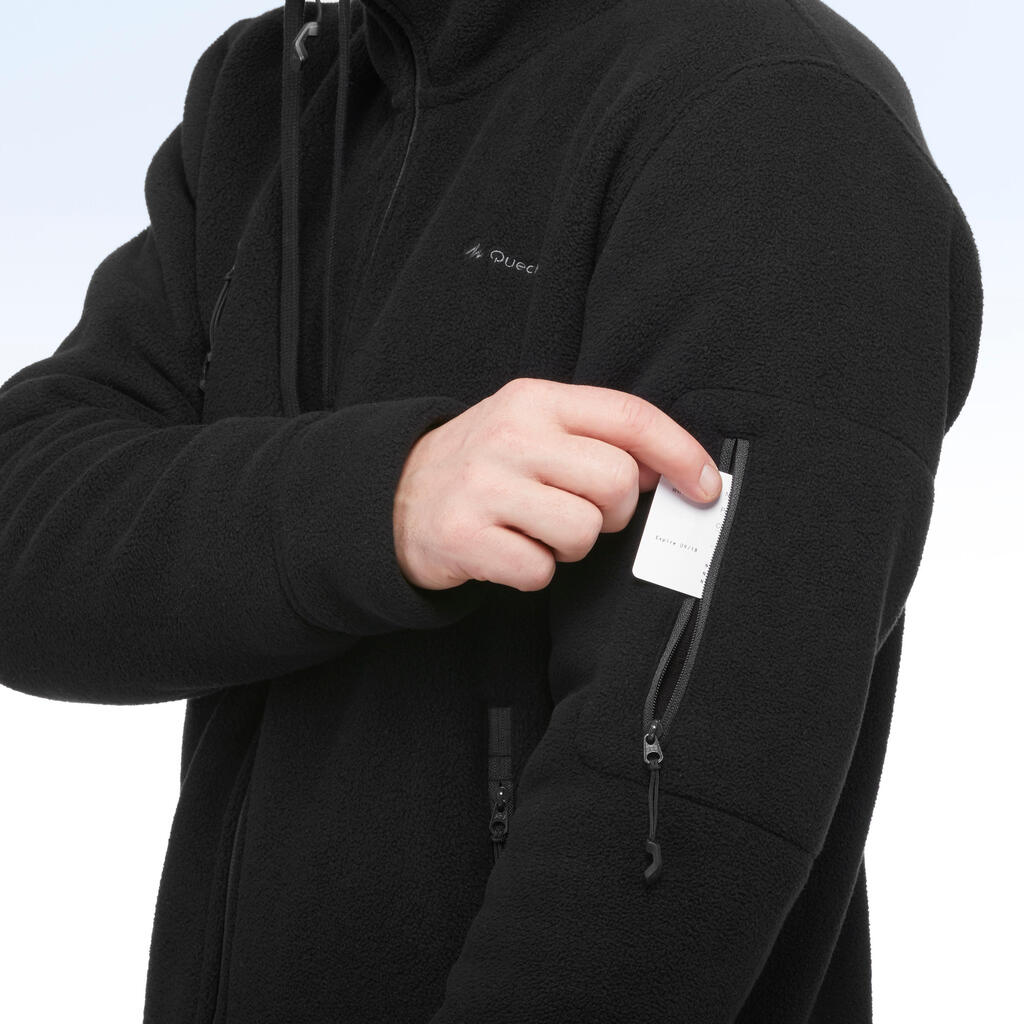 Fleecejacke Winterwandern SH100 Ultra-Warm Herren schwarz