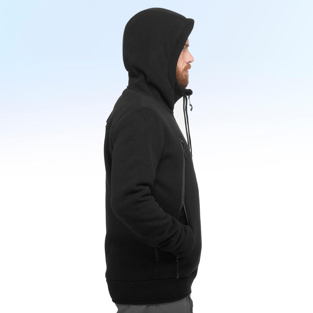 Fleecejacke Winterwandern SH100 Ultra-Warm Herren schwarz