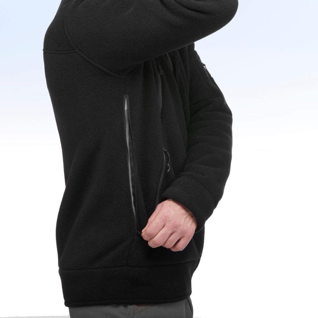Fleecejacke Winterwandern SH100 Ultra-Warm Herren schwarz