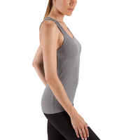 500 Women's Gentle Gym & Pilates Tank Top - Heathered Grey