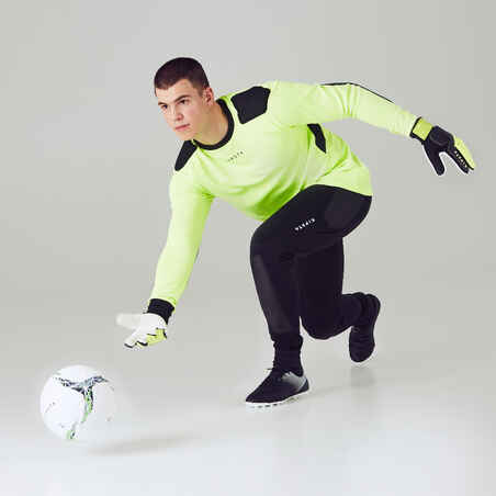 F100 Adult Football Goalkeeper Gloves - Black/Yellow