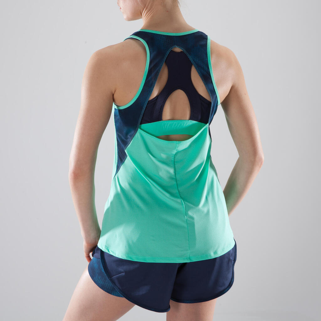 Γυναικεία Αμάνικη Μπλούζα 500 Cardio Fitness - Mint Green