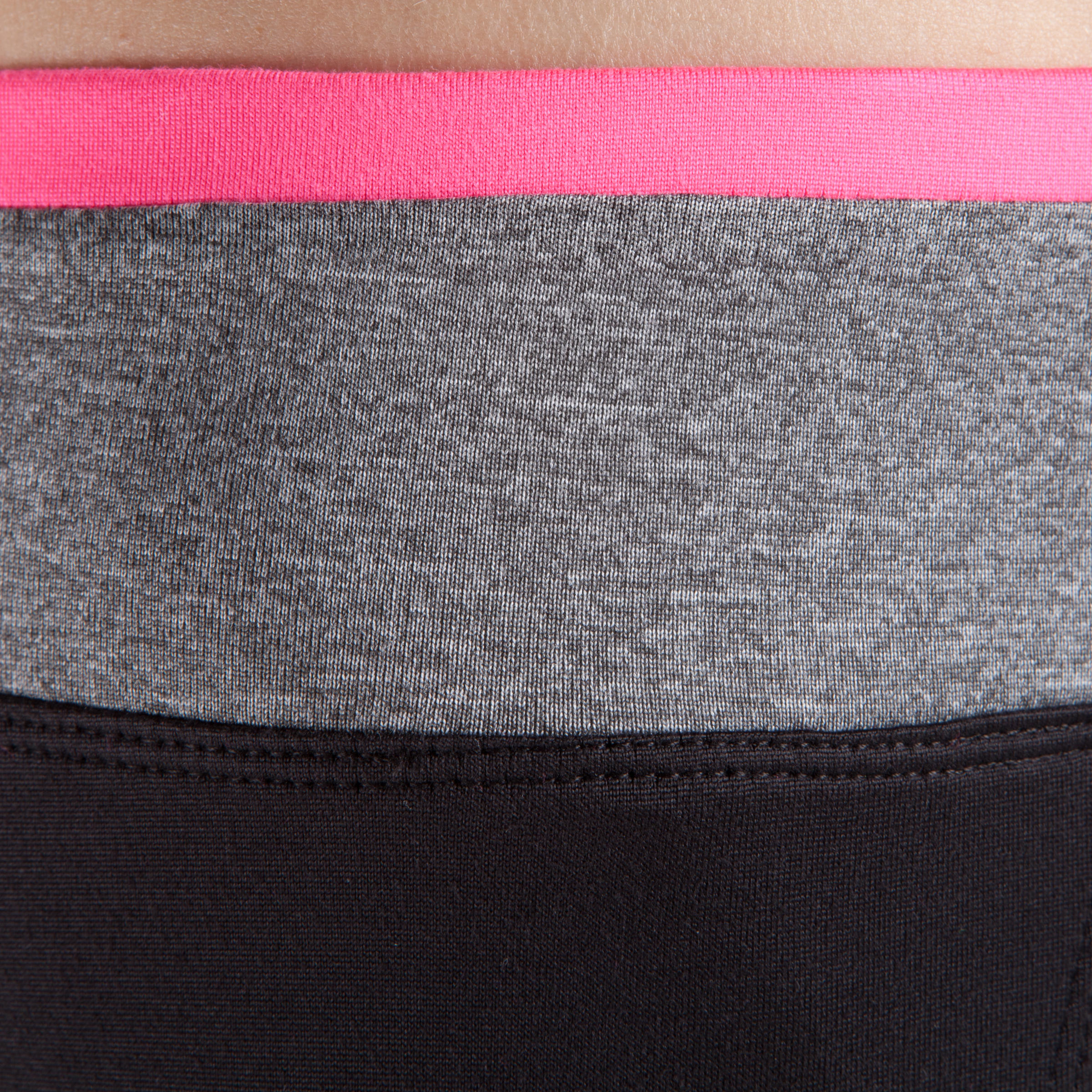 Energy Women's Fitness 7/8 Leggings - Black with Grey/Pink Waistband 8/12