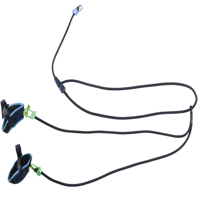 500 SWIMMING ELASTIC WITH ANKLE STRAPS BLUE GREEN Decathlon