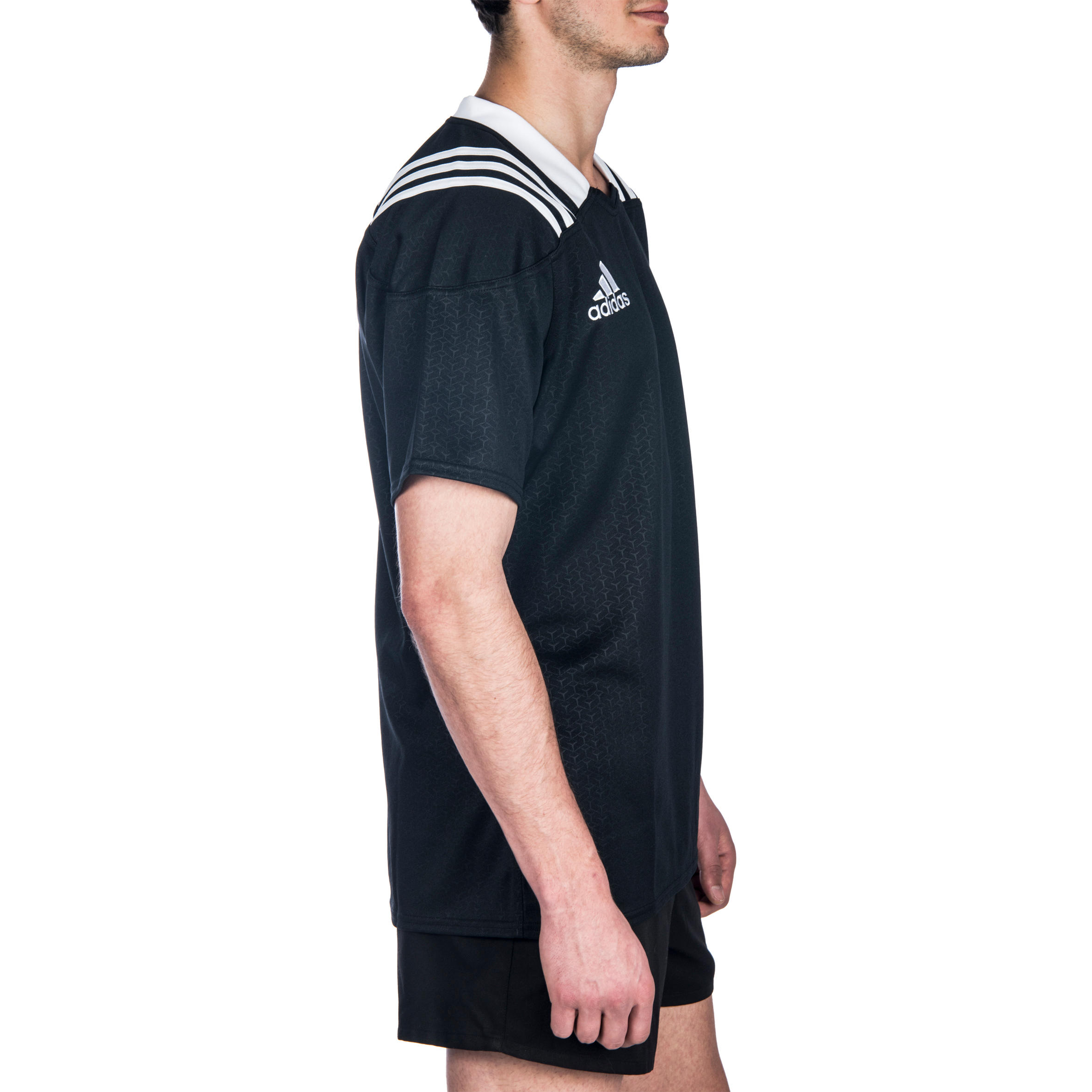 Camisola de Rugby Adulto 3S Preto/ branco 4/8