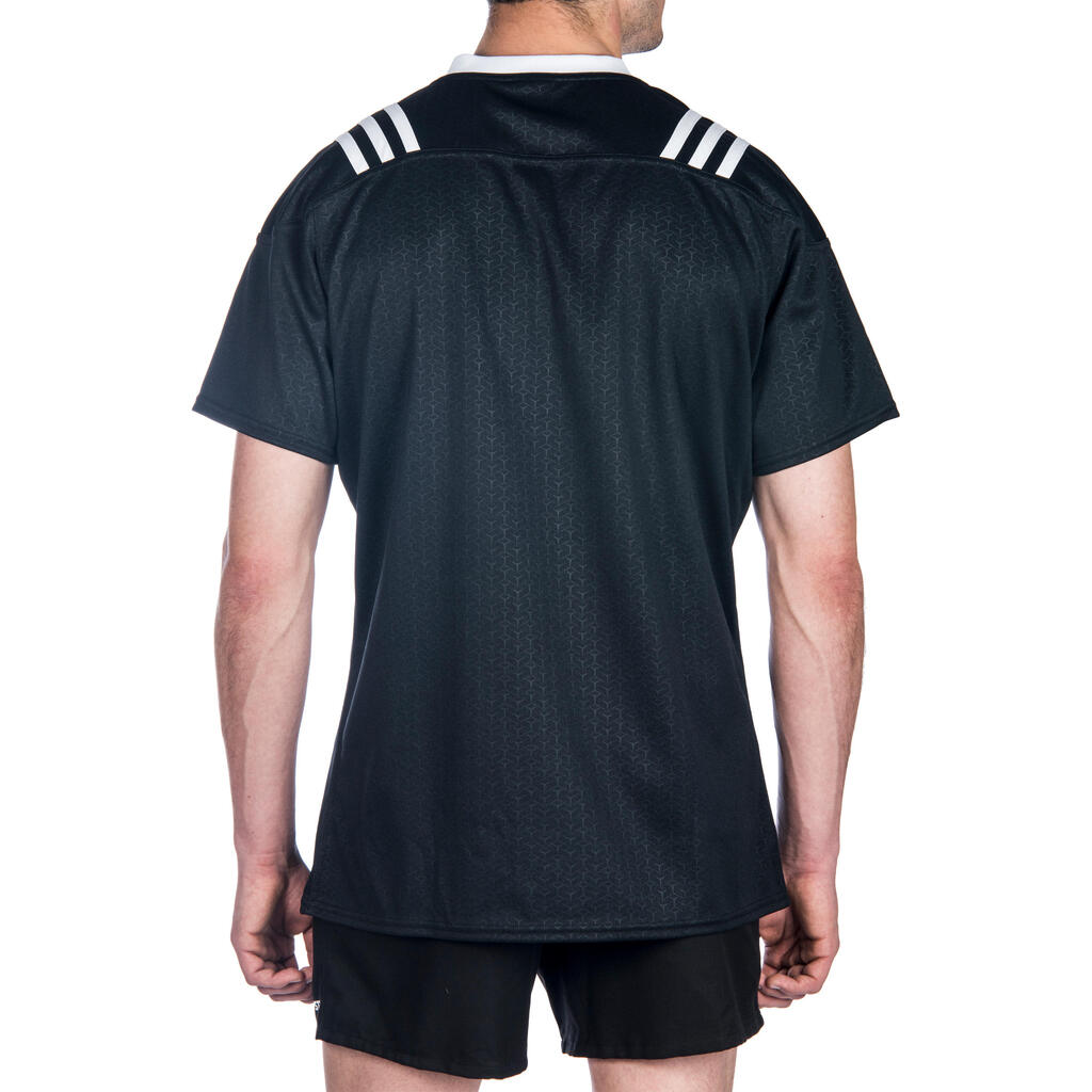 Rugbytrikot 3S Erwachsene schwarz/weiss