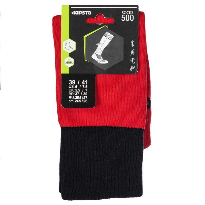 Medias de Rugby Offload R500 adulto rojo y negro