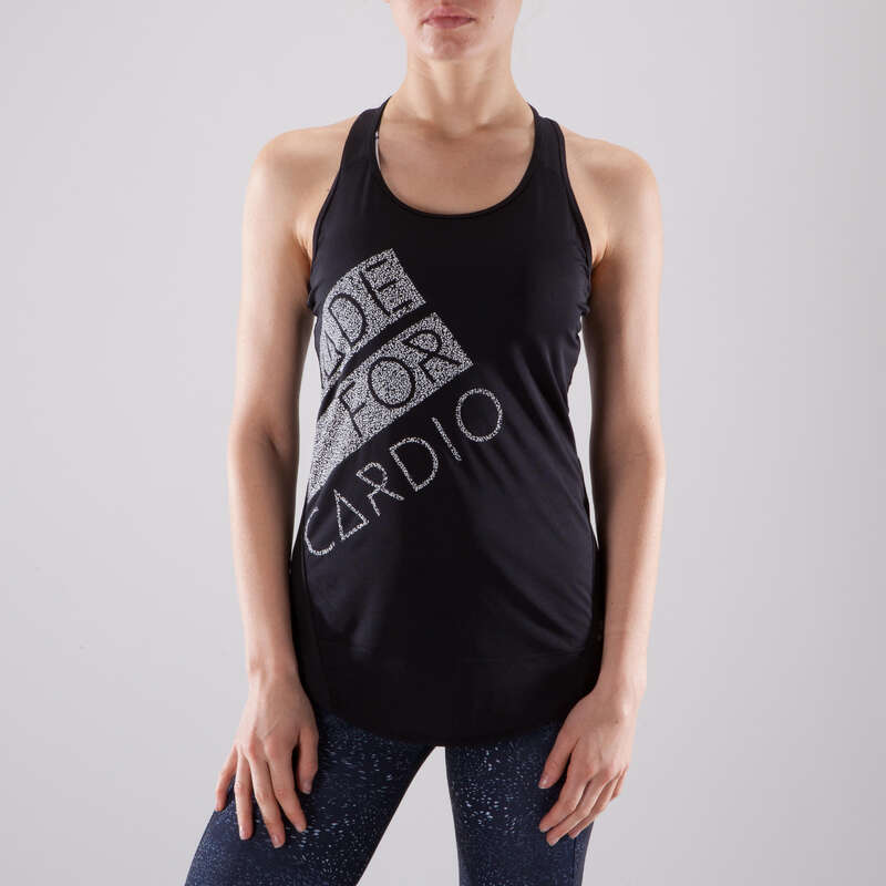 WOMAN FITNESS ENERGY APPAREL Fitness and Gym - 120 Cardio Fitness Tank Top DOMYOS - Fitness and Gym