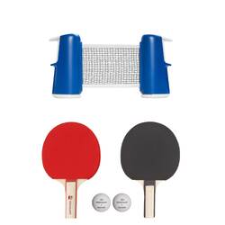 Small Indoor Table Tennis Set with a Rollnet + 2 Table Tennis Bats + 2 Balls