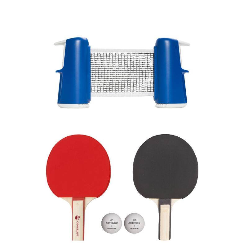 Tischtennis-Set Rollnet Schläger 2 Bälle 2 + DECATHLON + Small PONGORI 