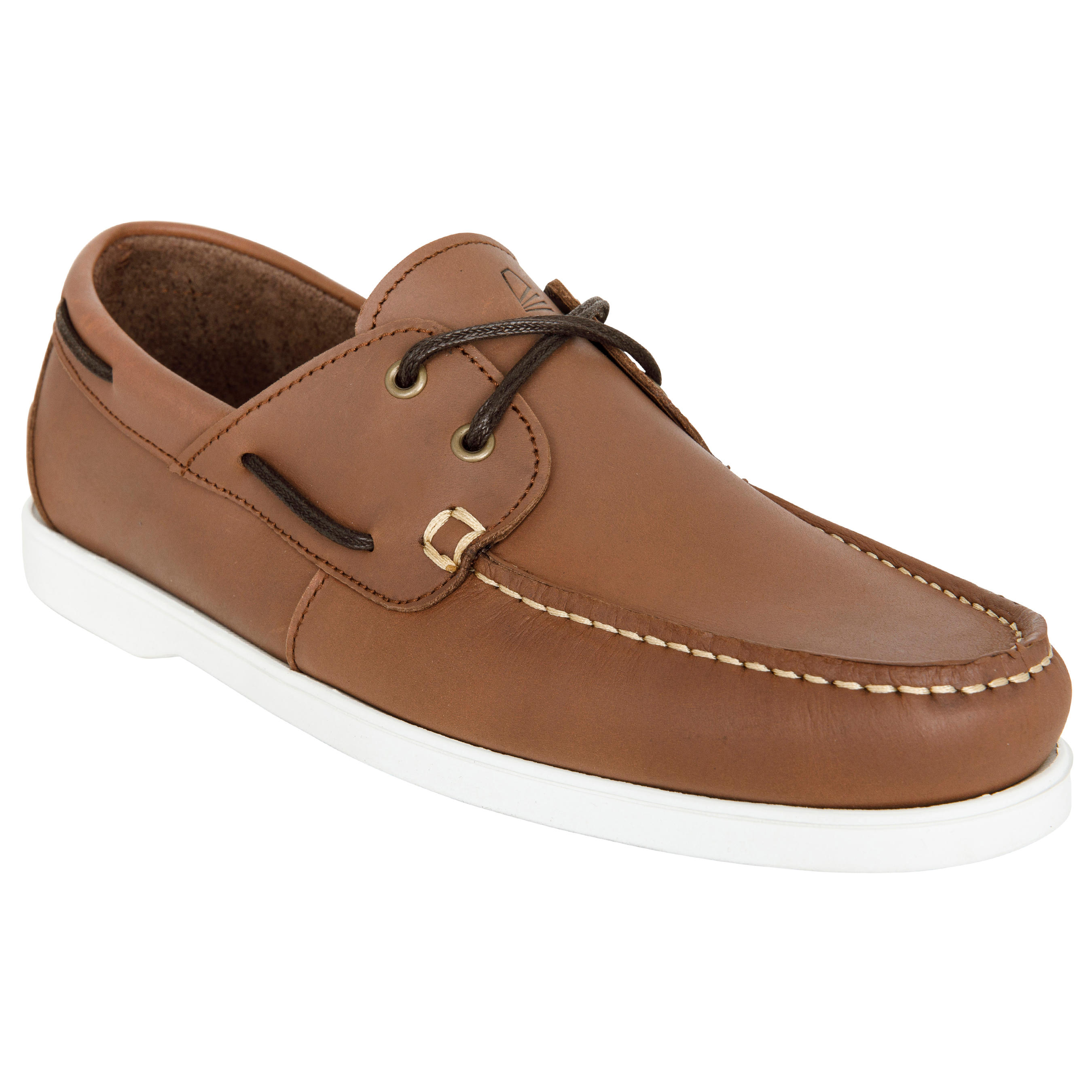 white sole boat shoes