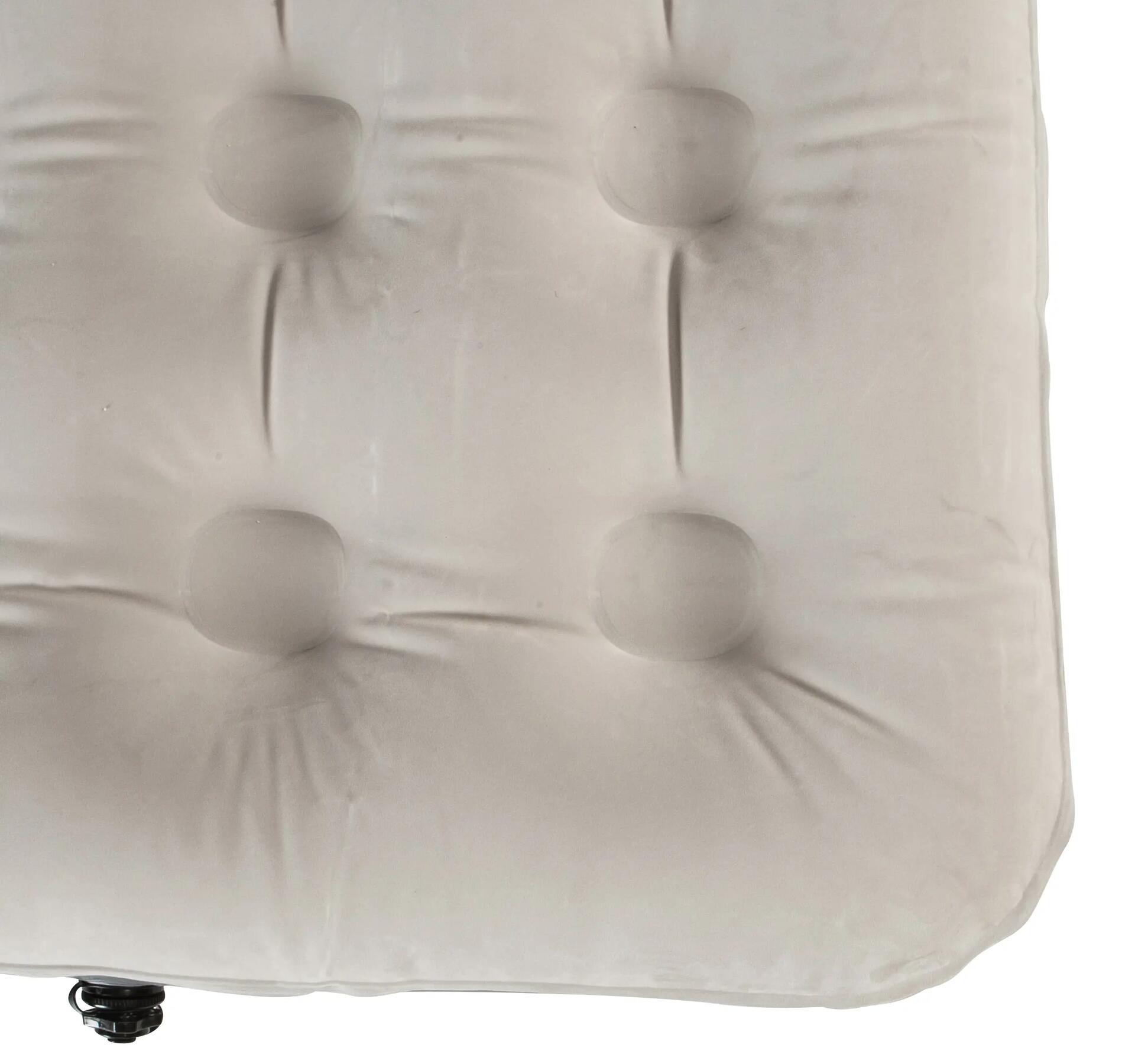Close-up of an inflatable camping mattress