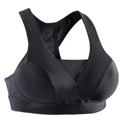 Brassière fitness cardio training femme noire 900