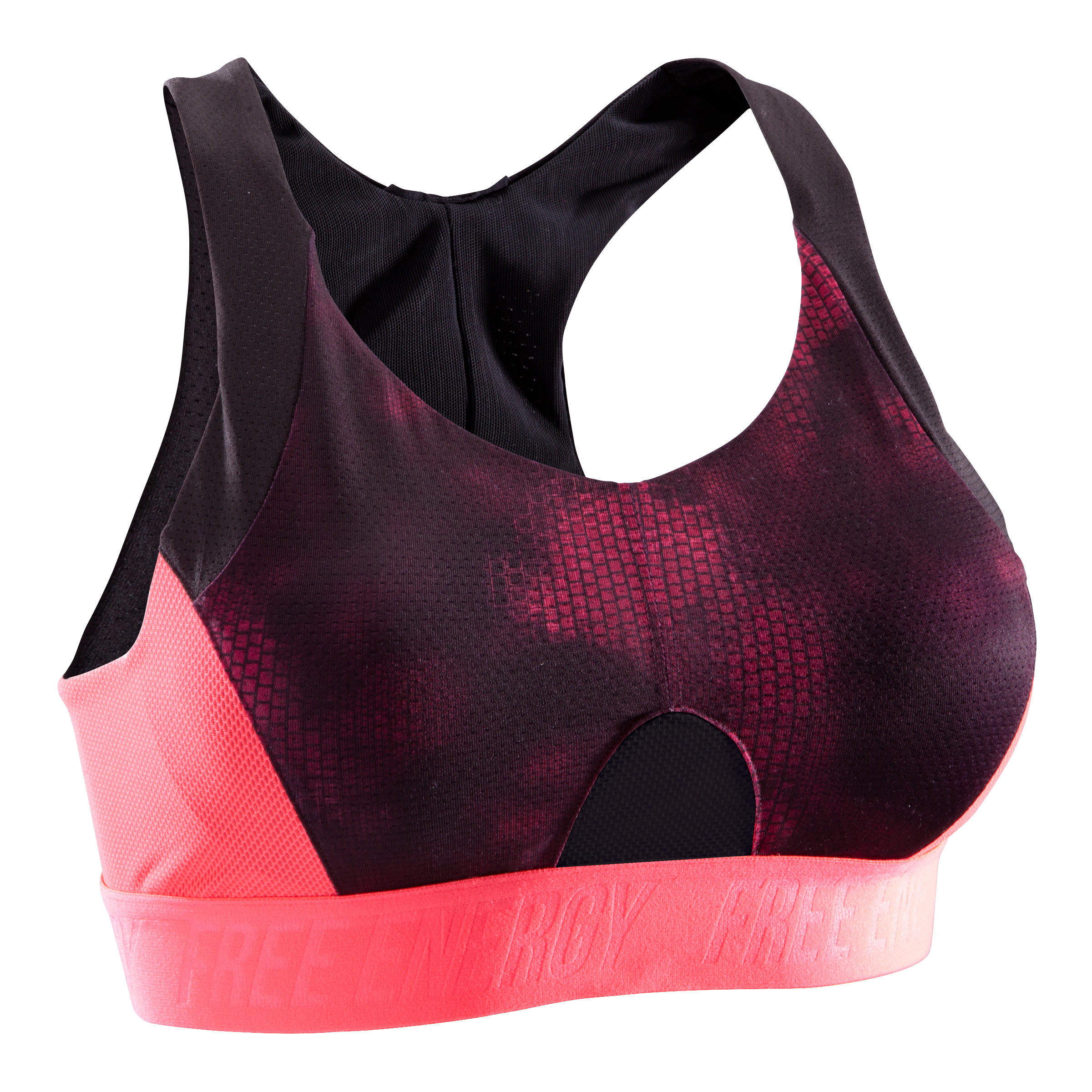 

500 Women's Cardio Fitness Sports Bra - Pink Print