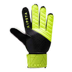 F100 Kids' Football Goalkeeper Gloves - Black/Yellow