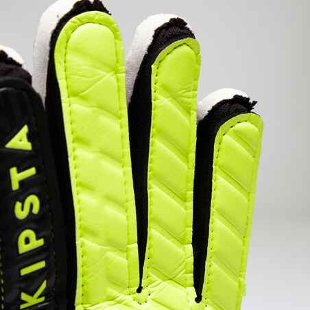 F100 Kids' Football Goalkeeper Gloves - Black/Yellow