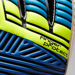 F900 Finger Protect Adult Goalkeeper Gloves - Blue/Yellow