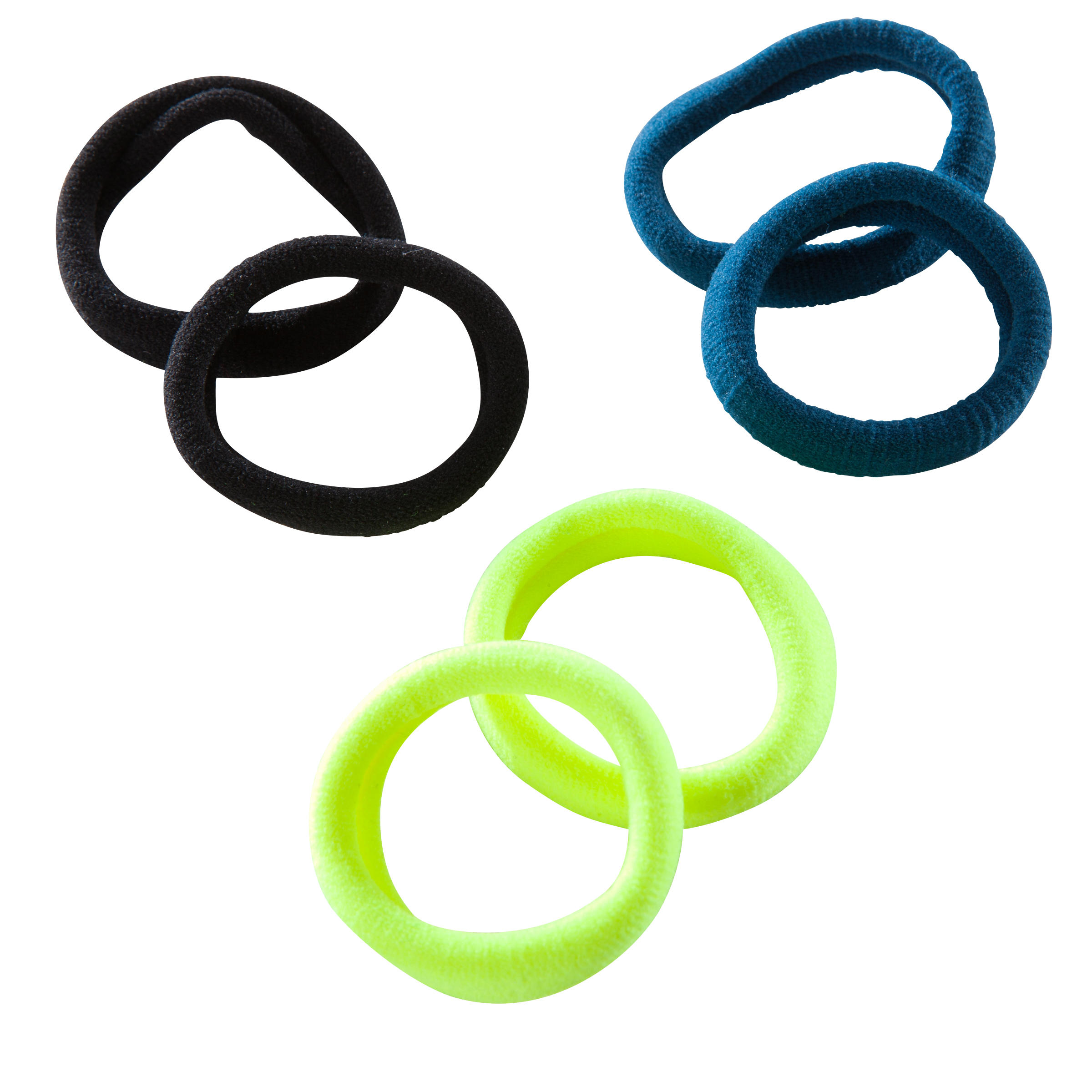 Domyos Fitness Haarelastiekjes Cardiotraining Voor Dames Zwart Blauw En Geel domyos kopen in de aanbieding