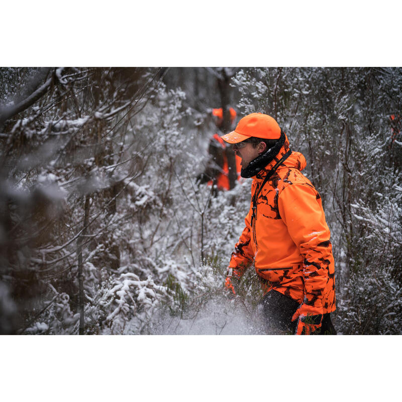 Erkek Avcı Softshell Kışlık Mont - Neon Turuncu - Avcılık ve Doğa Gözlemi - 500