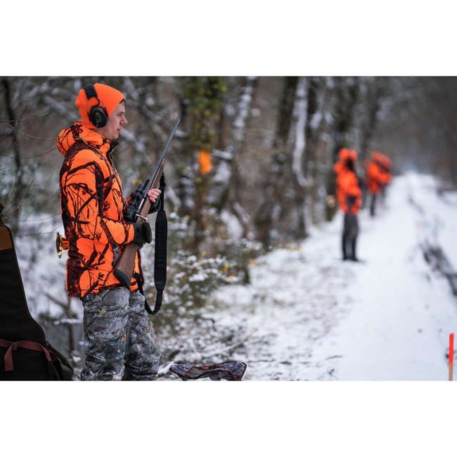 SOLOGNAC 100 Warm Waterproof Jacket Fluo Camo Decathlon