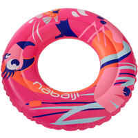 Children's inflatable swim ring 3-6 years 51 cm - Flamingo pink print