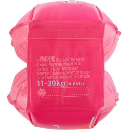 11-30 kg Children's Swimming Armbands -  "PINK FLAMINGO”  print