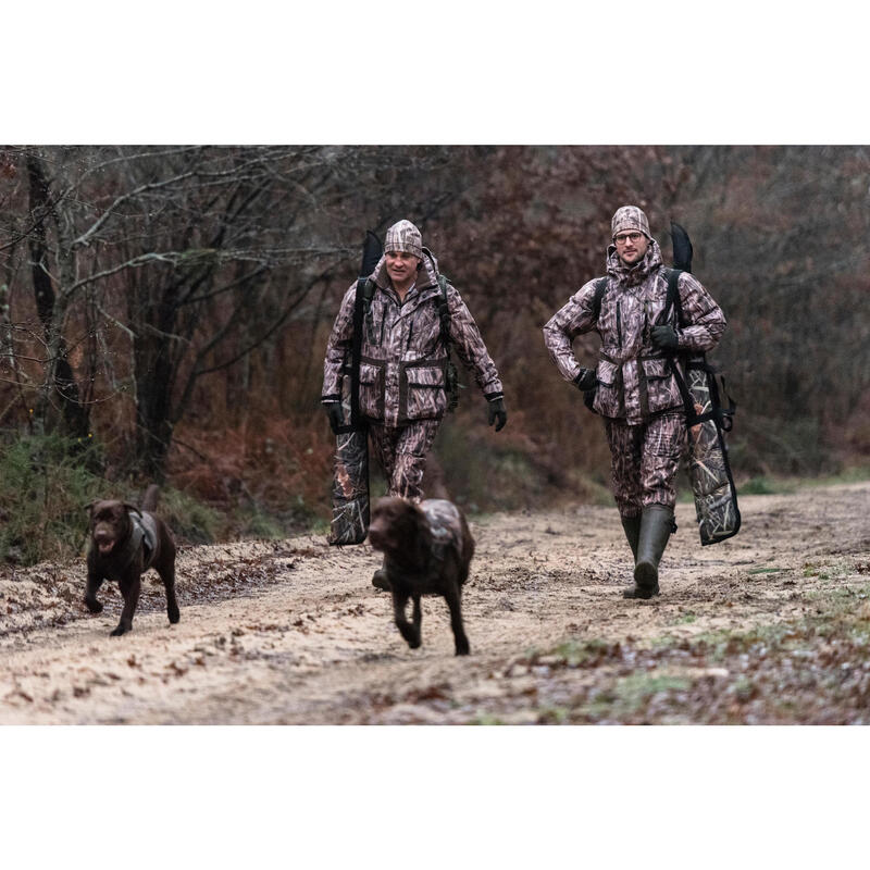 Pantalon chasse chaud et imperméable 500 camouflage marais