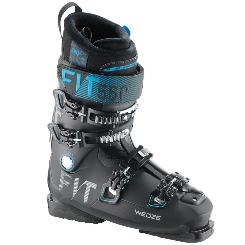 Botas de Esquí Hombre Wedze EVOFIT 550 Flex 90 Alpino Negro