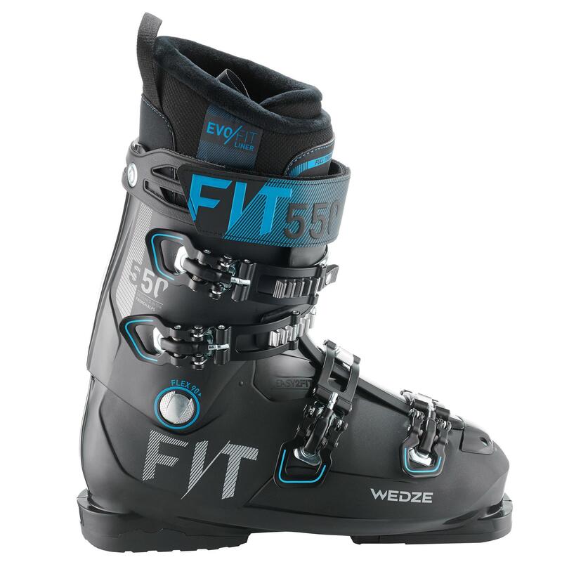 Botas de Esquí Hombre Wedze EVOFIT 550 Flex 90 Alpino Negro