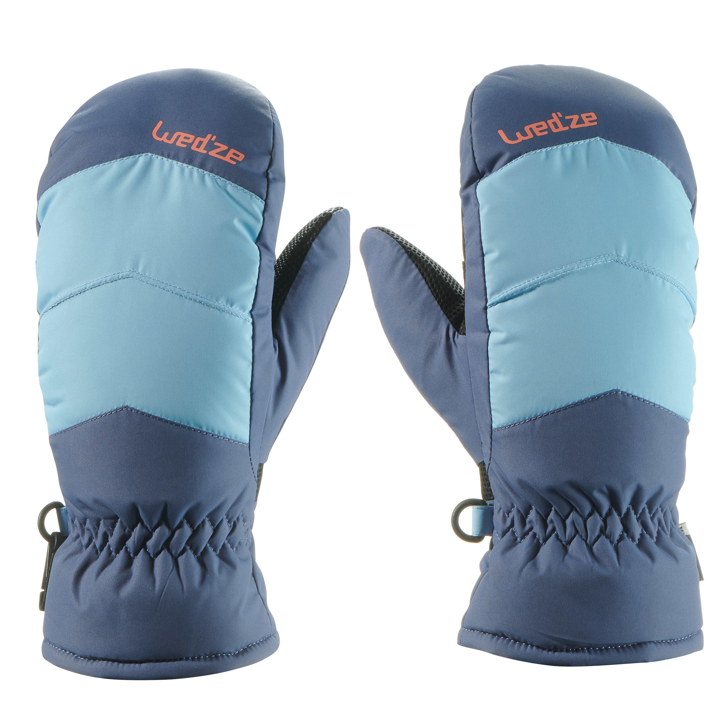 blue ski mittens