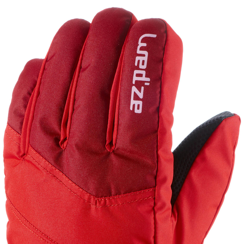 Detské lyžiarske rukavice GL 100 červené