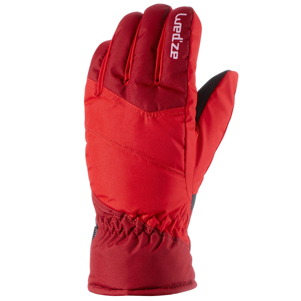 Detské lyžiarske rukavice GL 100 červené