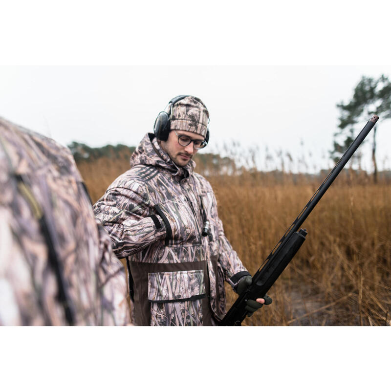Veste chasse chaude et imperméable 500 camouflage marais