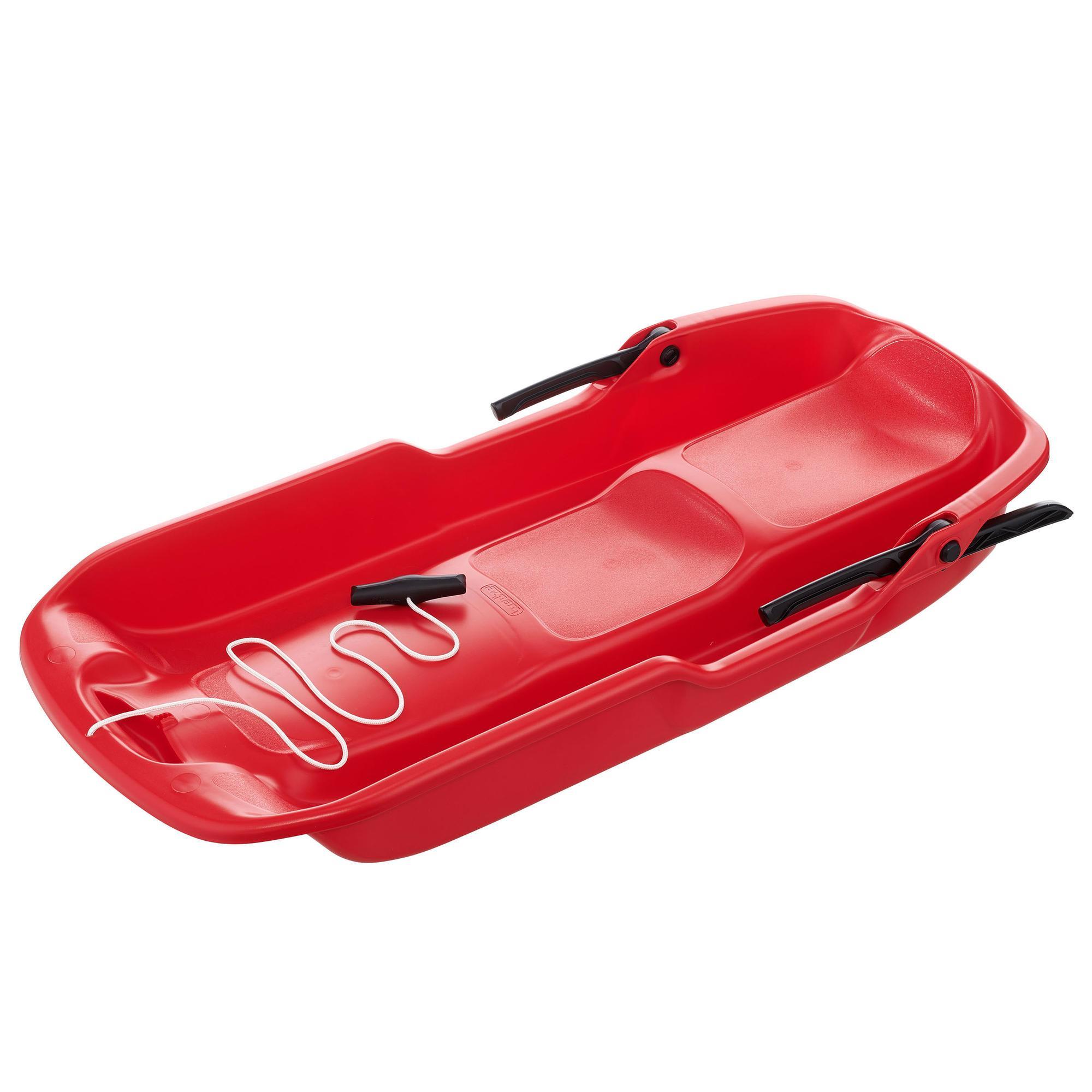 Adult red tray sled with brakes