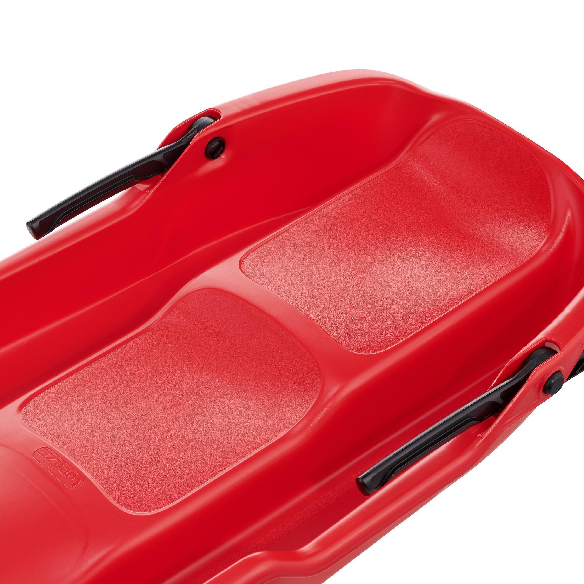 Adult red tray sled with brakes