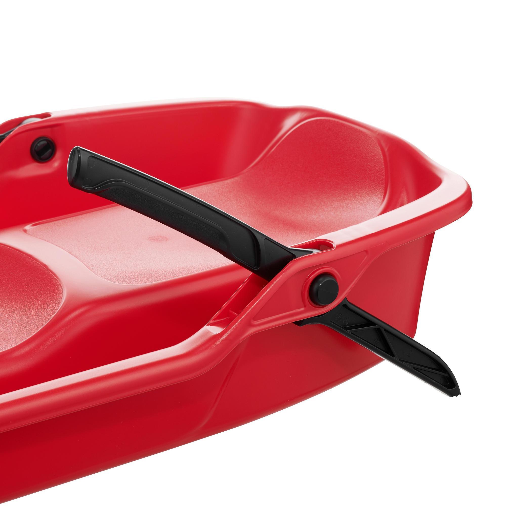 Adult red tray sled with brakes