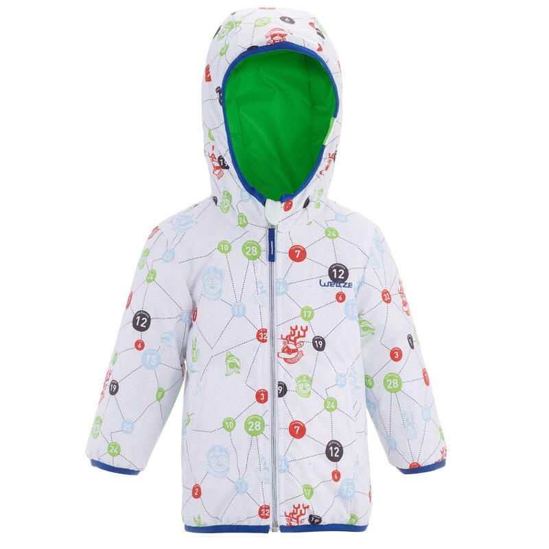 Oboustranná dětská zimní bunda Warm pro nejmenší zelená