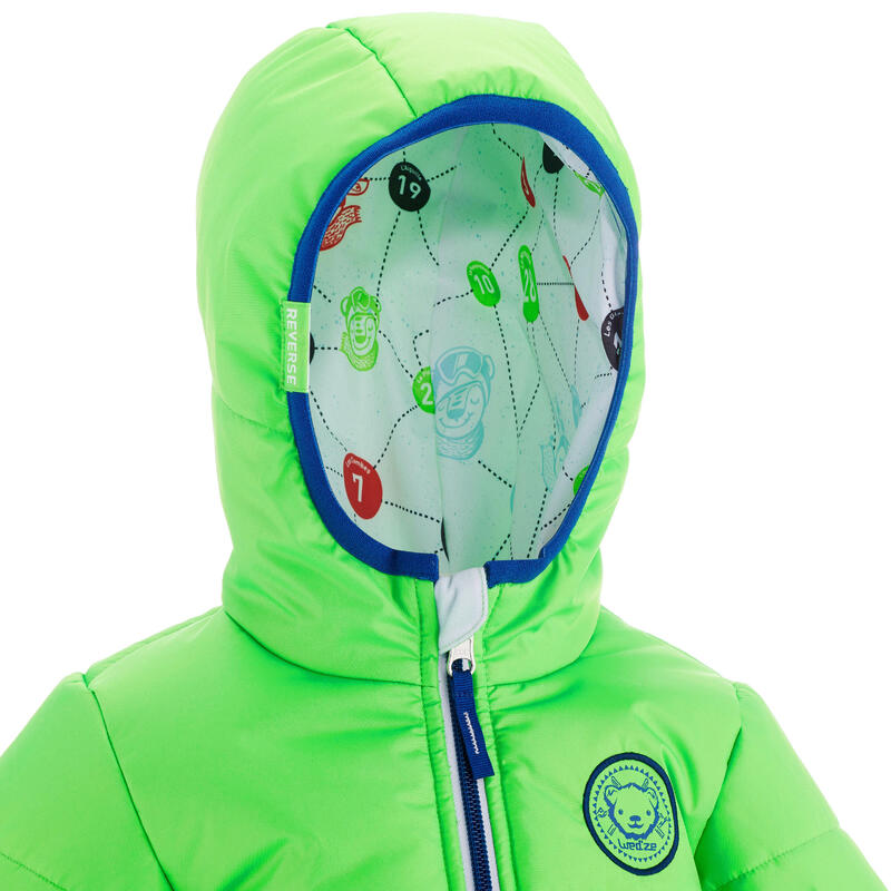 Oboustranná dětská zimní bunda Warm pro nejmenší zelená