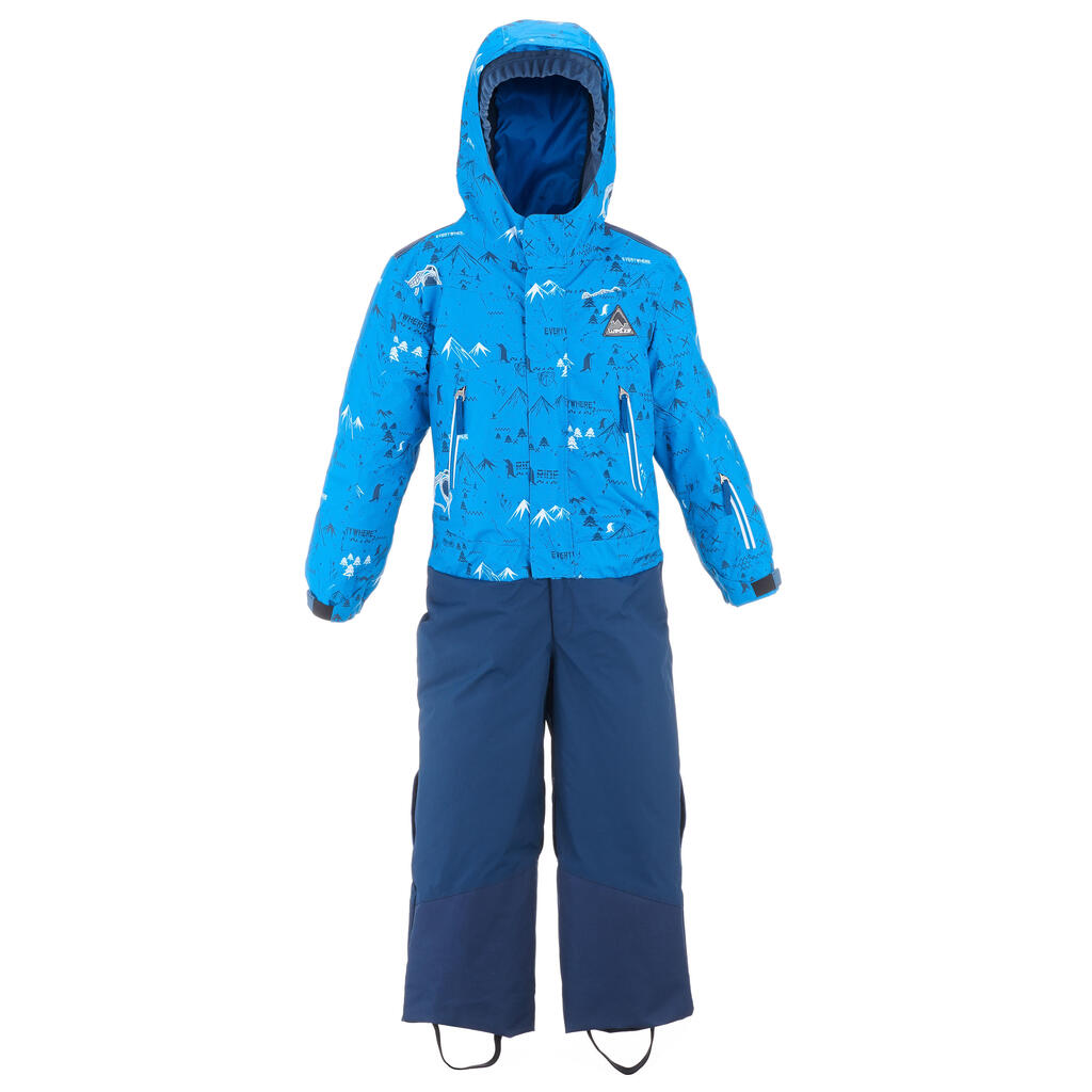 Kids’ Warm and Waterproof Ski Suit PNF 500 - Penguins