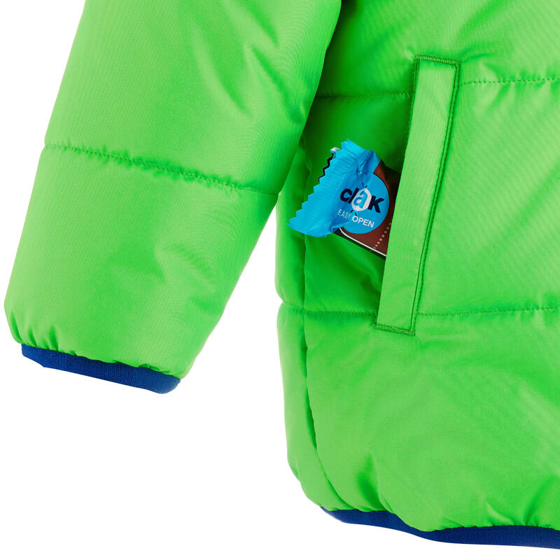 Oboustranná dětská zimní bunda Warm pro nejmenší zelená