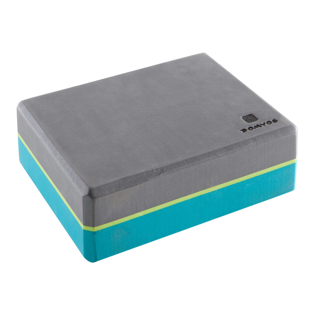 Yoga foam block large - grey/blue