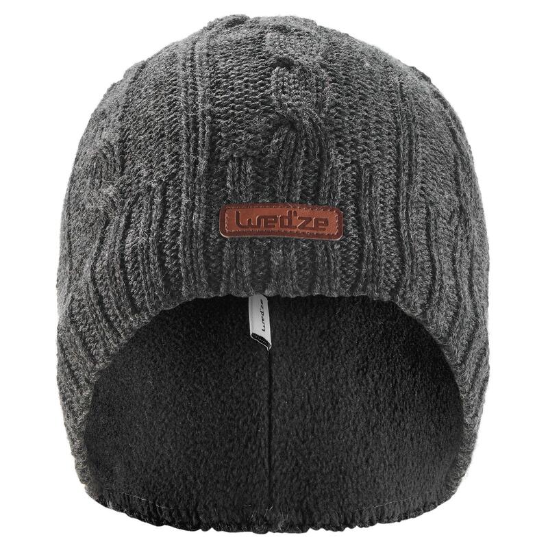 BONNET DE SKI ADULTE TORSADES WOOL GRIS