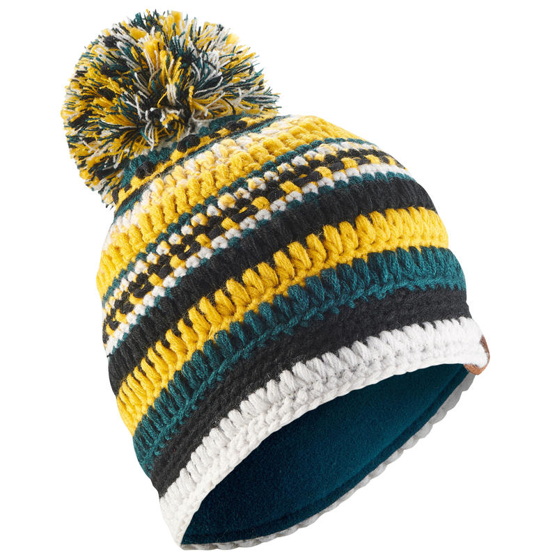 BONNET DE SKI ADULTE MIXYARN PÉTROLE OCRE BONNET DE SKI ADULTE MIXYARN PÉTROLE OCRE
