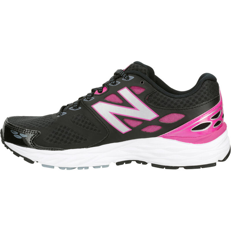 NEW BALANCE 680 WOMEN'S RUNNING SHOES BLACK/PINK NEW BALANCE Decathlon